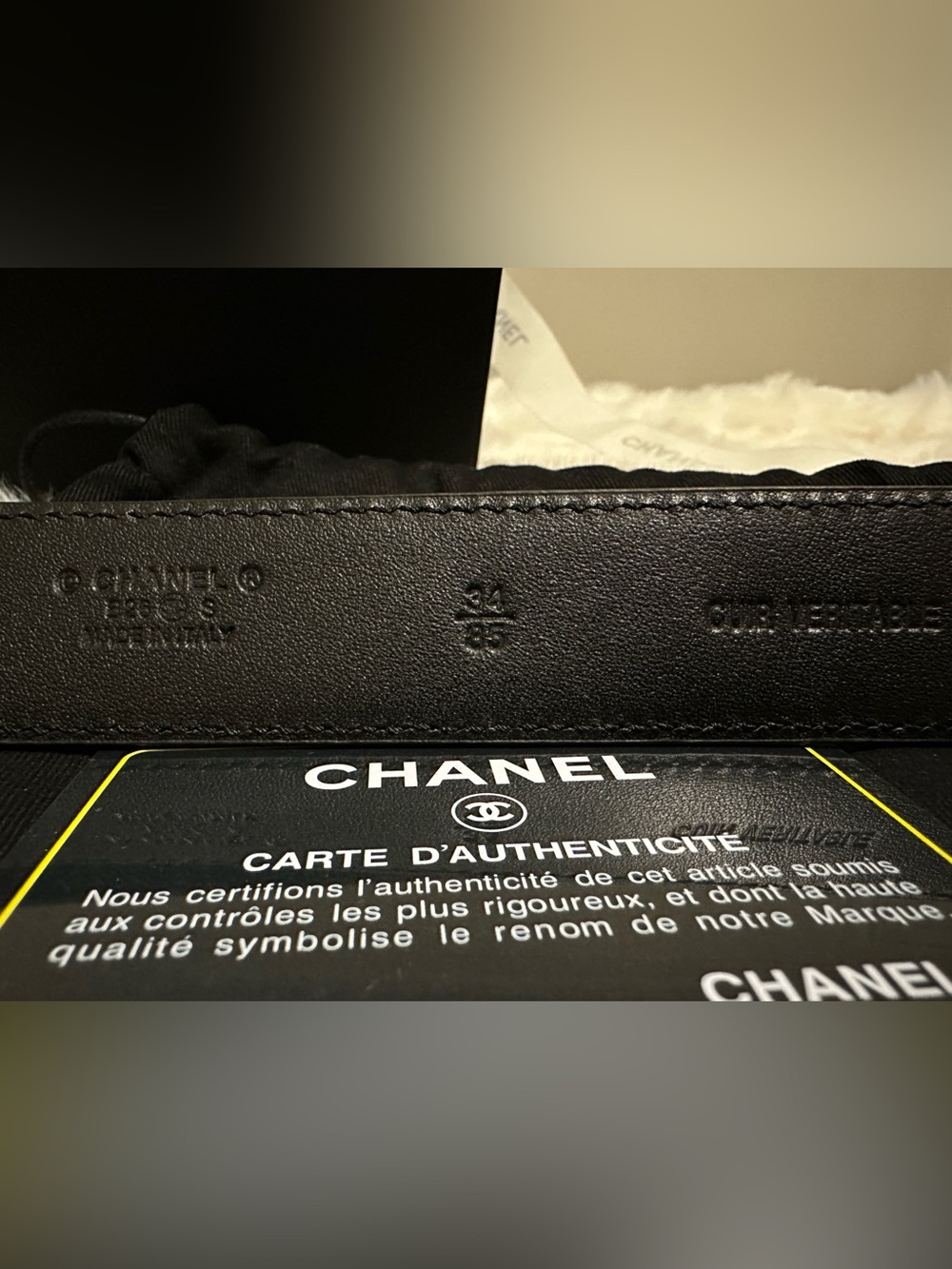 CHANEL Black Quilted Leather Belt with Gold Chain-Textured CC Buckle - Picture 2 of 5